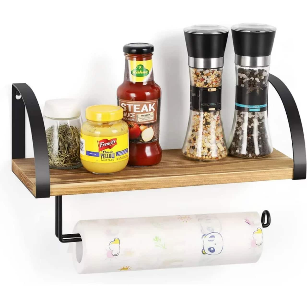 NEX™ 15" Wall Mounted Paper Towel Holder with Wood Shelf